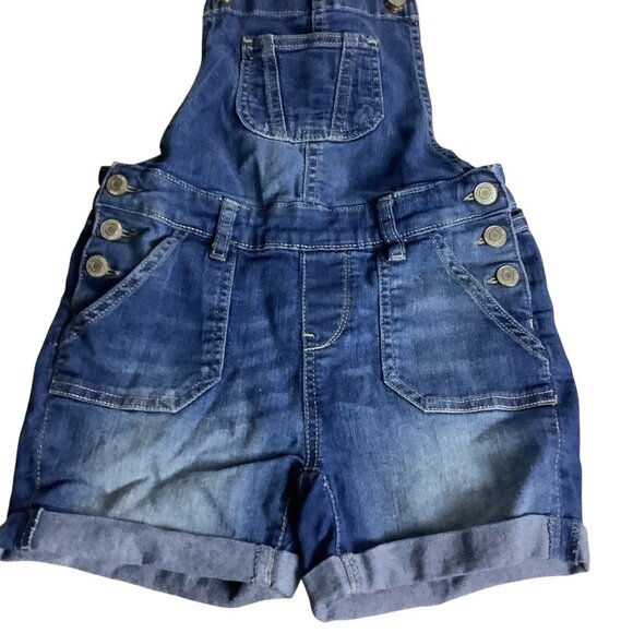 Vanilla Star Girls Denim Shortalls Adjustable Size 8 Jean Bib Overalls Pockets - Picture 9 of 15